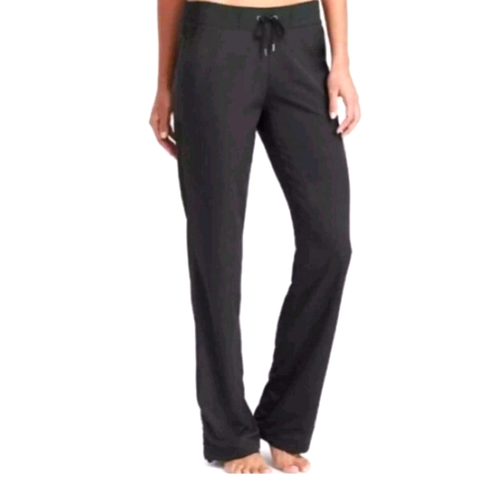 Athleta Midtown mid- rise trouser wide leg black athletic pants women's size 0 - Picture 15 of 15